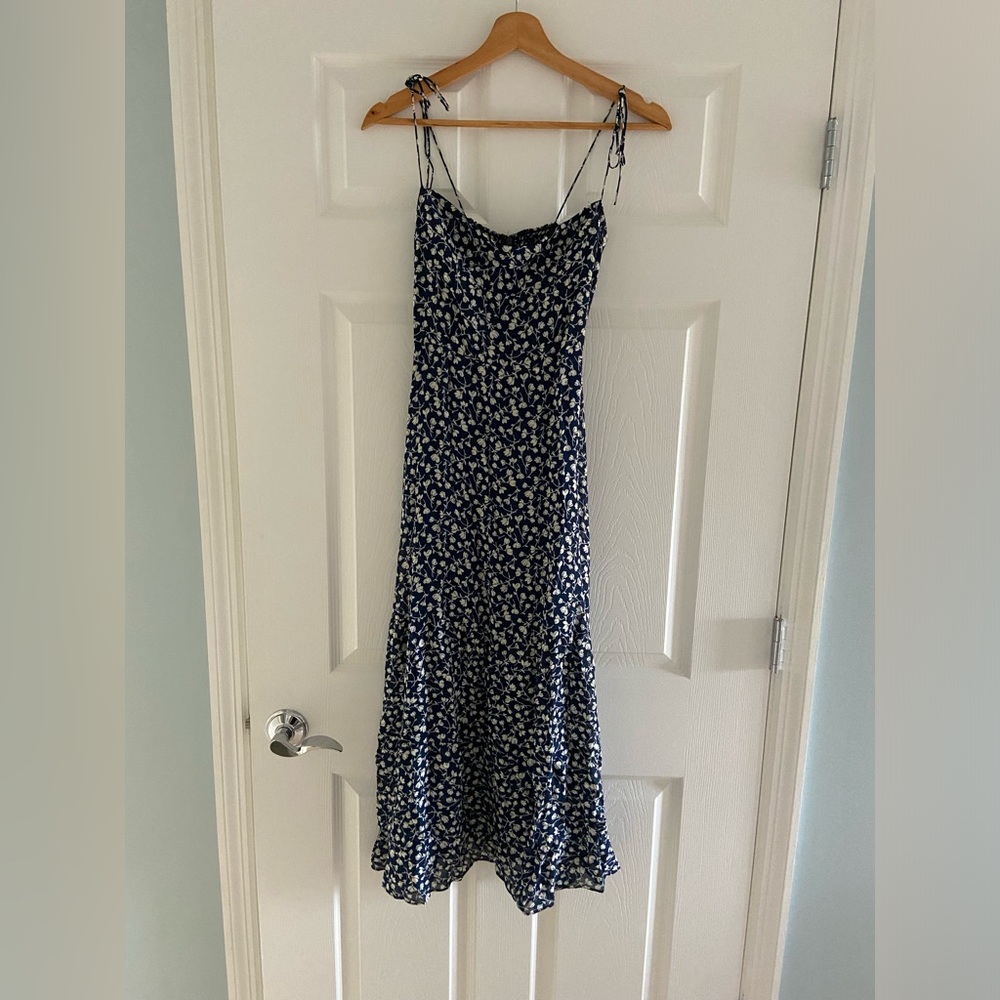 Reformation Blue and White Floral Dress